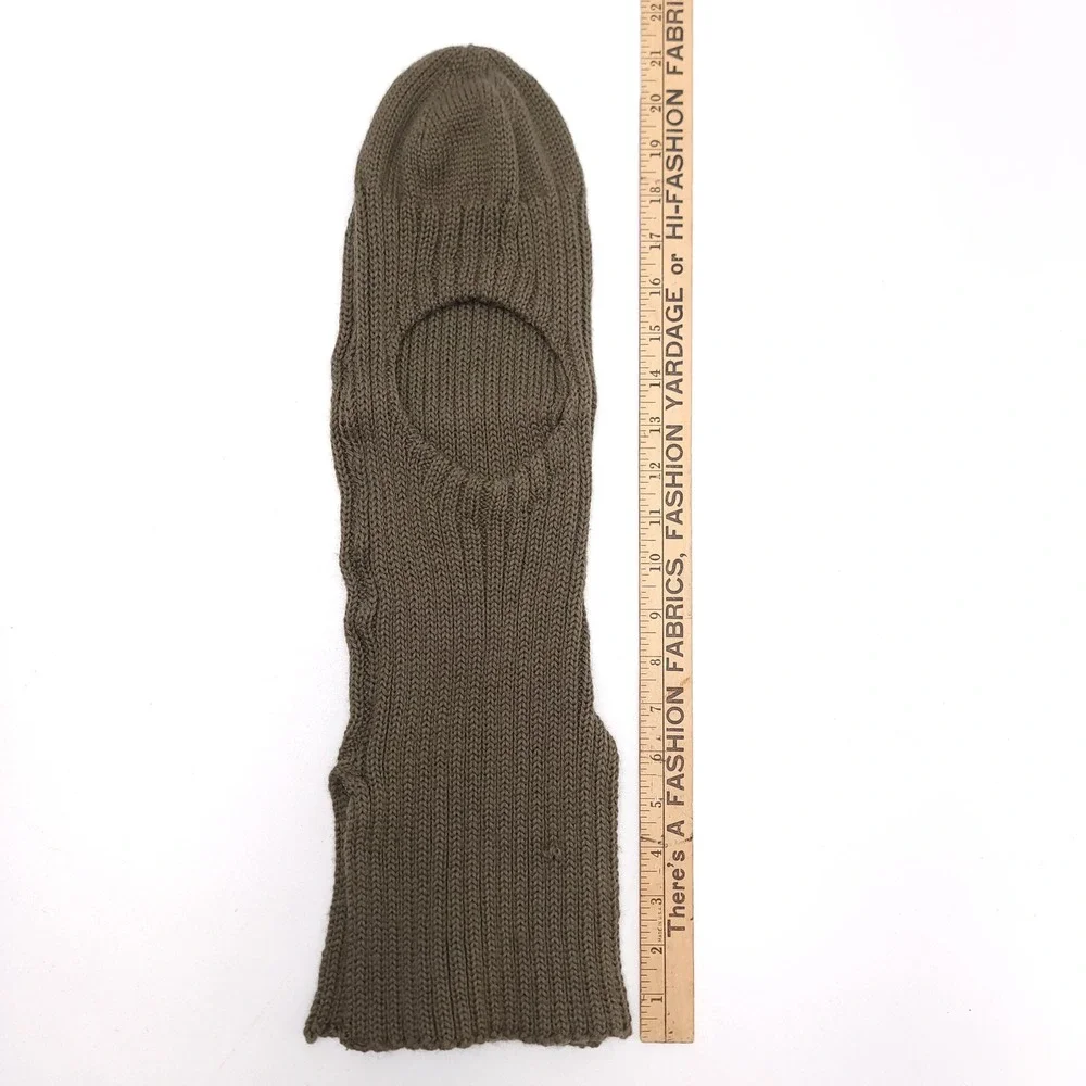 Vintage US Navy Wool Balaclava Face Mask Olive Drab Green NXSX-38058 USN Hood